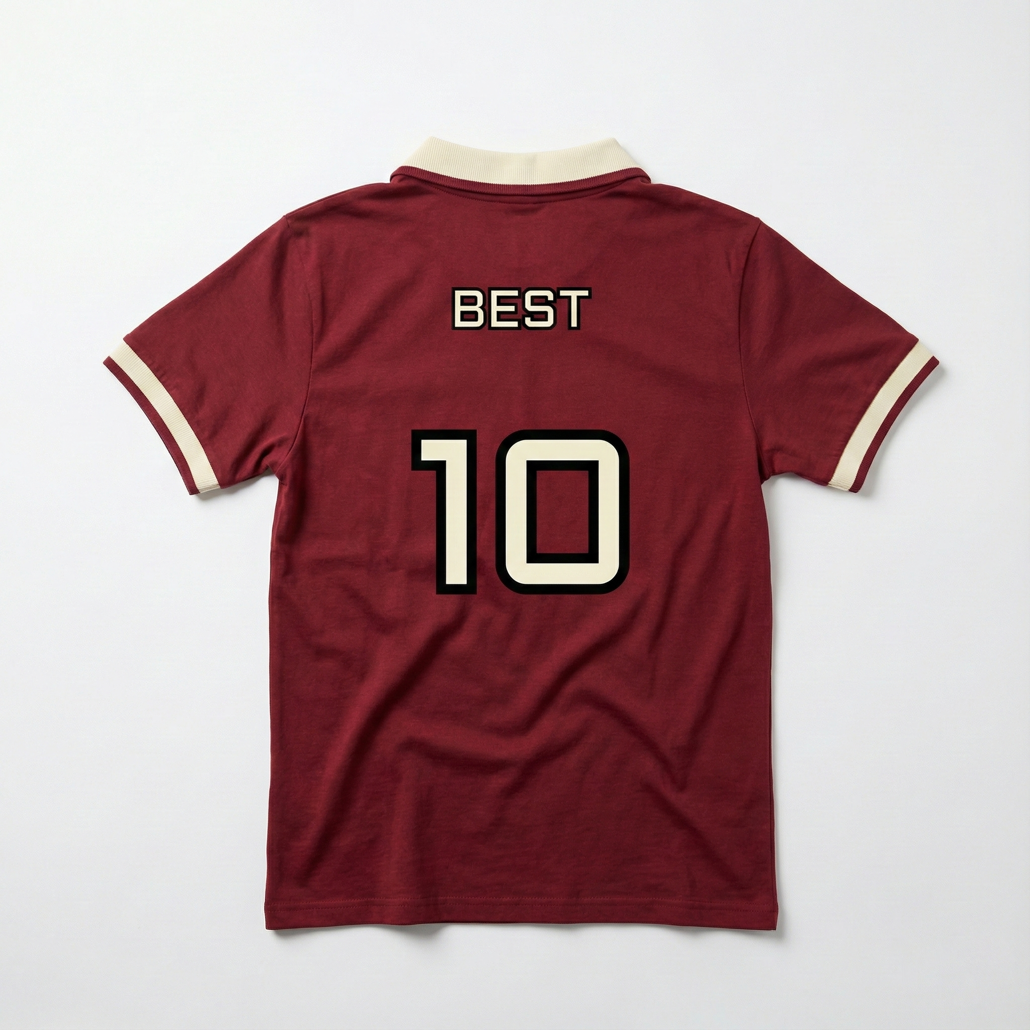 Retro Plain Polo Jersey - Burgundy