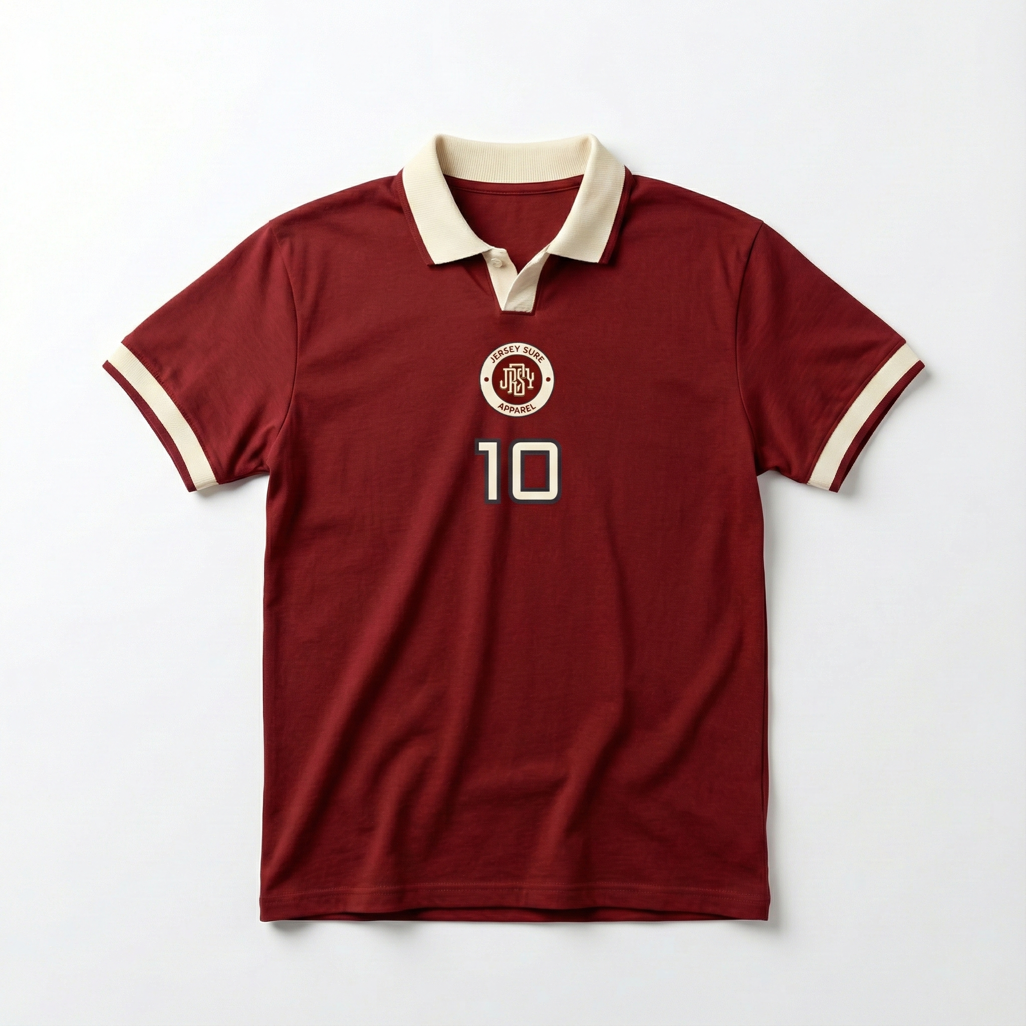 Retro Plain Polo Jersey - Burgundy