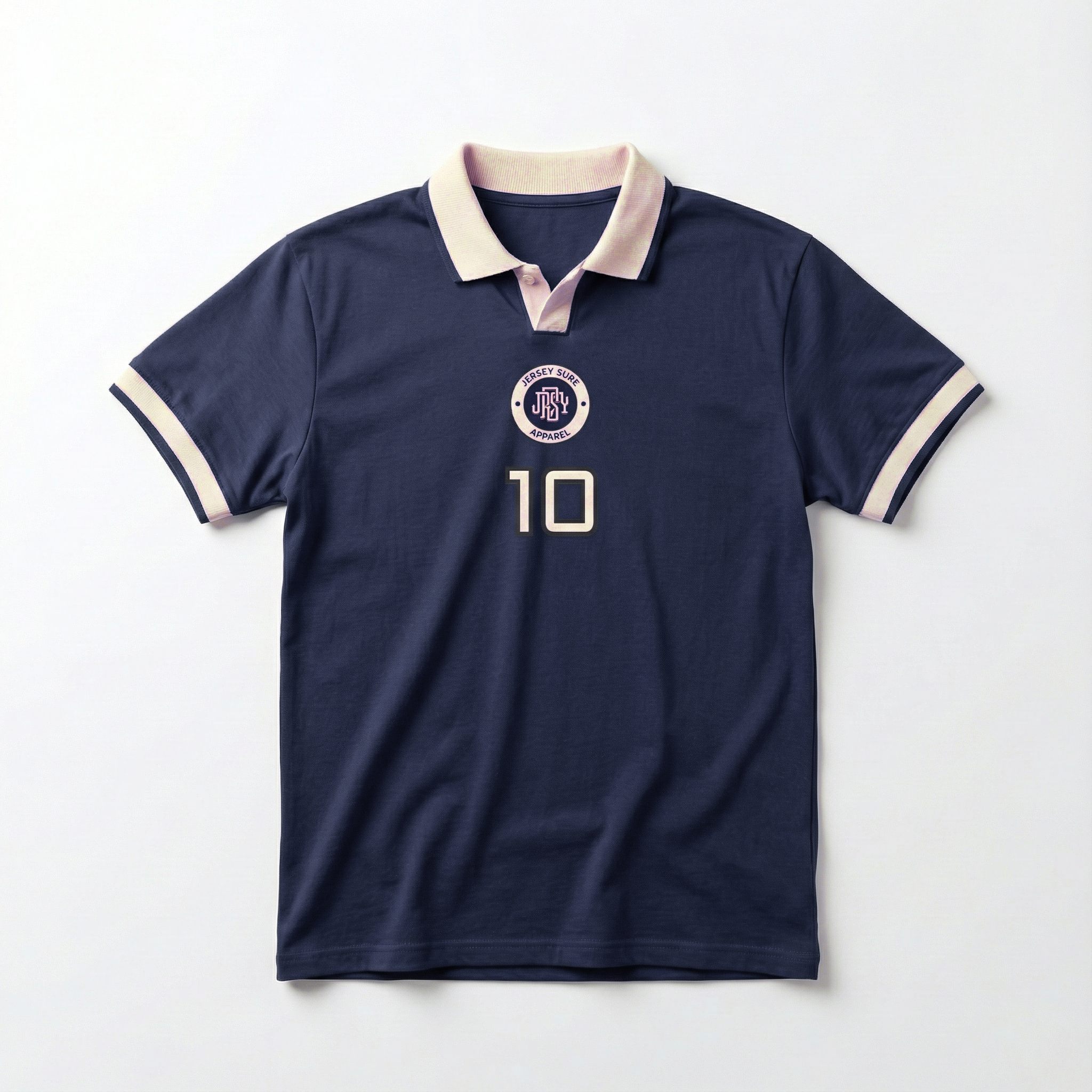 Retro Plain Polo Jersey - Navy