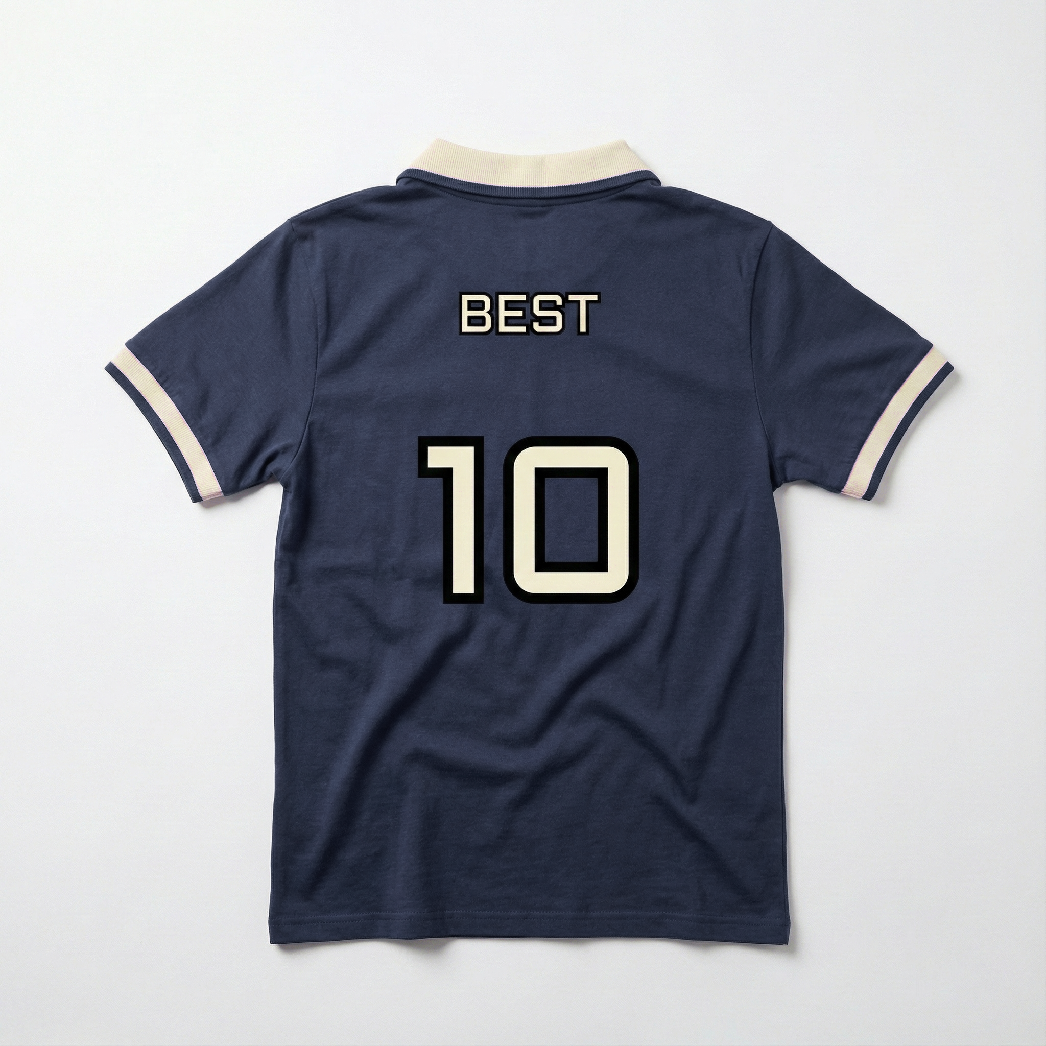 Retro Plain Polo Jersey - Navy