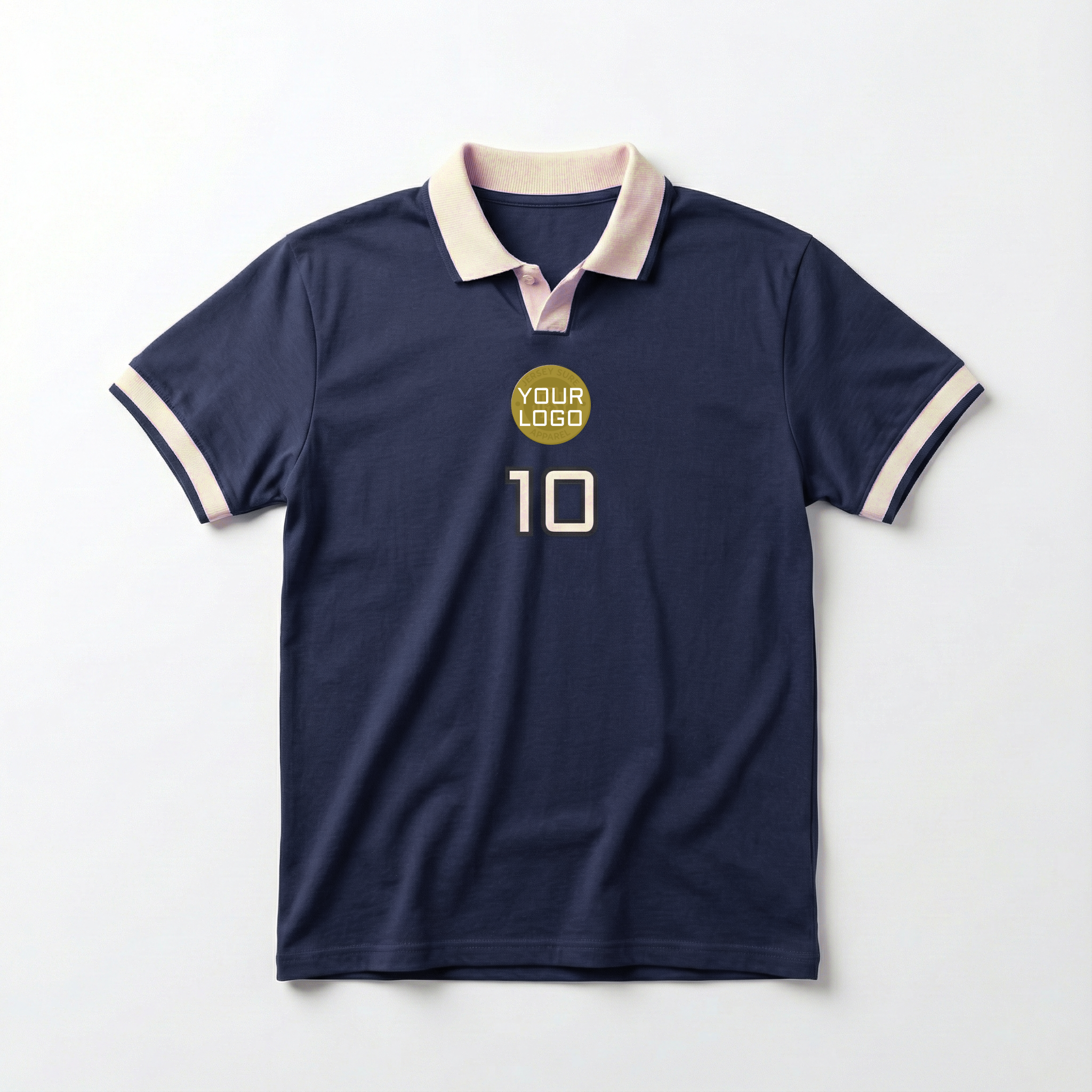 Retro Plain Polo Jersey - Navy